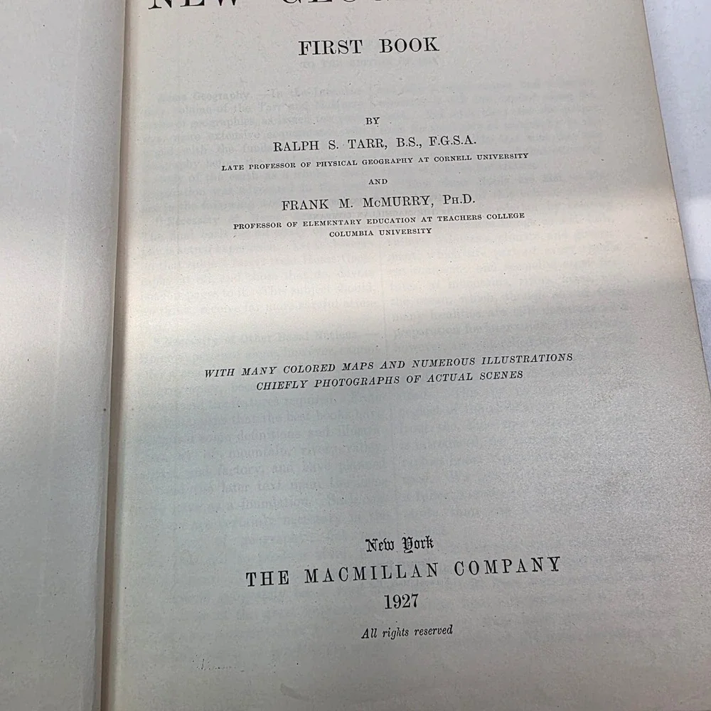 Macmillan‎ American Geography Textbooks 1927, 1934 Set of 2, GUC